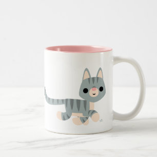 Cute Tecknad Kattunge Två-Tonad Mugg