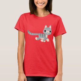 Cute Tecknad Kattunge Women T-Shirt