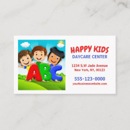 Cute Tecknad Kids Childcare Daycare Babywatch Visitkort