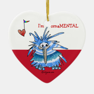 Cute Tecknad KIwi Heart Ornament