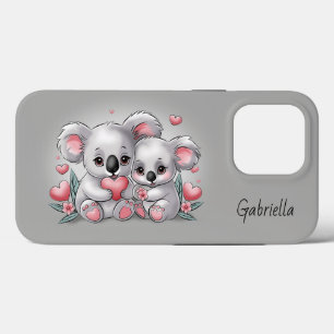 Cute Tecknad Koala Älskare Heart Valentindagen