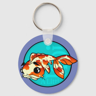 CUTE TECKNAD KOI FISH ROUND NYCKELRING