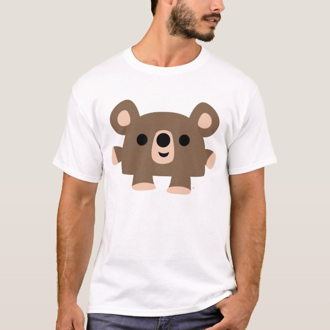 Cute Tecknad Kort Bear Women T-shirt (Framsida)