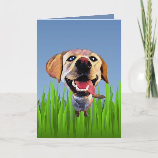 Cute Tecknad Labrador Retricher Greeting Card Kort (Framsida)