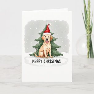 Cute Tecknad Labrador Retriever i Santa Hat Chris Kort