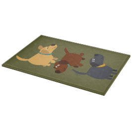 Cute Tecknad Labradors in 3 Flaving Cinter Board