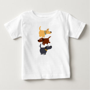 Cute Tecknad Labradors in 3 Flavors Baby T-Shirt