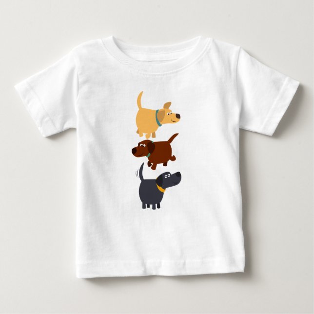 Cute Tecknad Labradors in 3 Flavors Baby T-Shirt (Framsida)