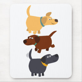 Cute Tecknad Labradors in 3 Flavors Mousepad Musmatta