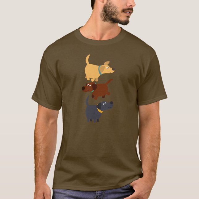 Cute Tecknad Labradors in 3 Flavors T-Shirt (Framsida)