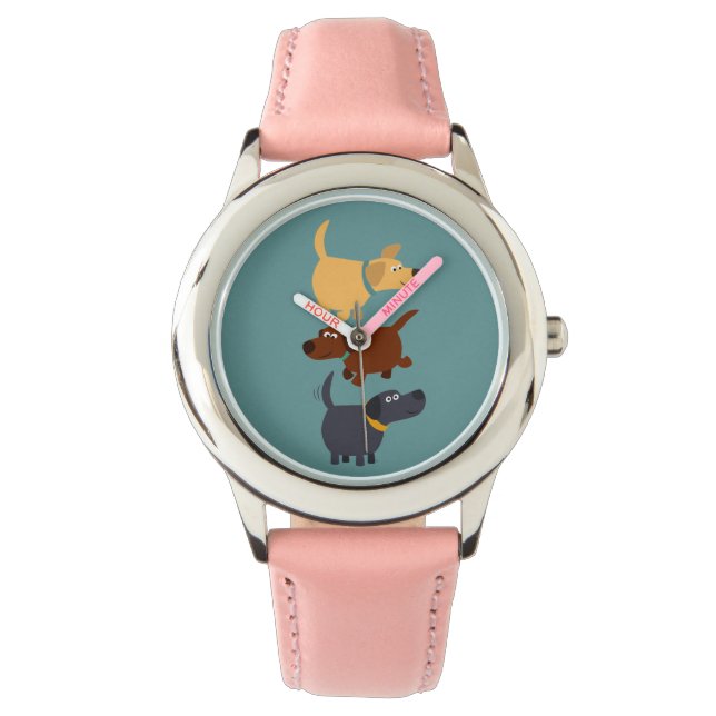Cute Tecknad Labradors in 3 Flavors Watch Watch Armbandsur (Framsida)