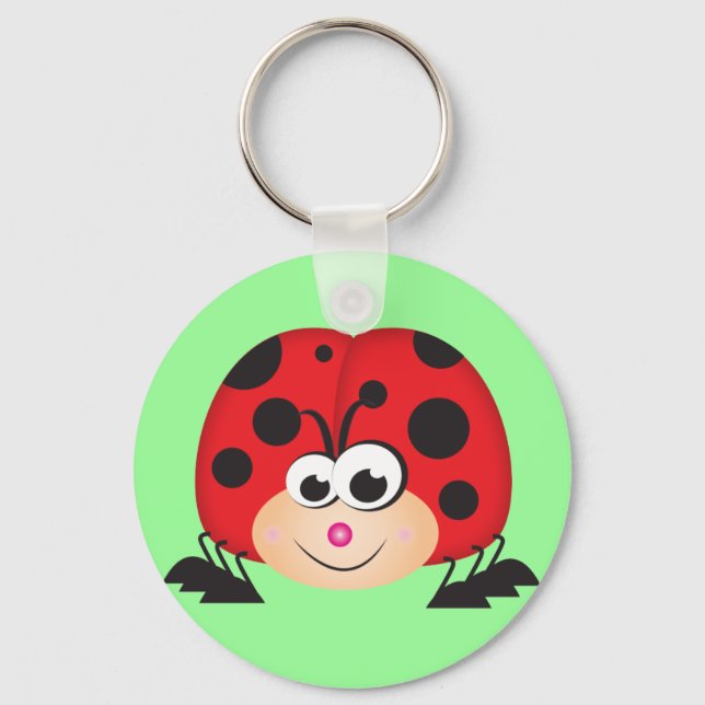 Cute Tecknad Ladybug Nyckelring (Framsida)