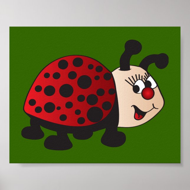 Cute Tecknad Ladybug Poster (Framsidan)