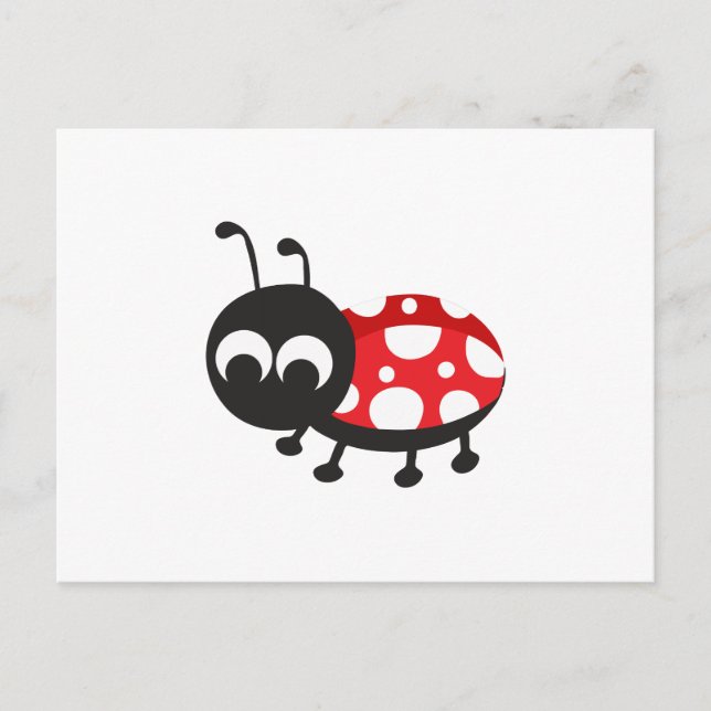 Cute Tecknad Ladybug Vykort (Framsida)