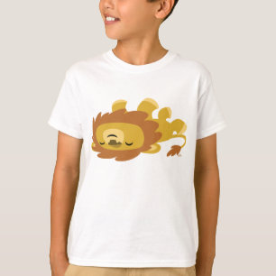 Cute Tecknad Lazy Lejon Children T-Shirt