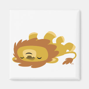 Cute Tecknad Lazy Lejon magnet