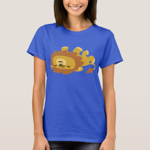 Cute Tecknad Lazy Lejona kvinnor T-shirt
