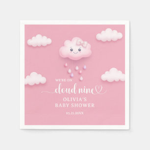 Cute tecknad leende molnet nio babydusch pappersservett