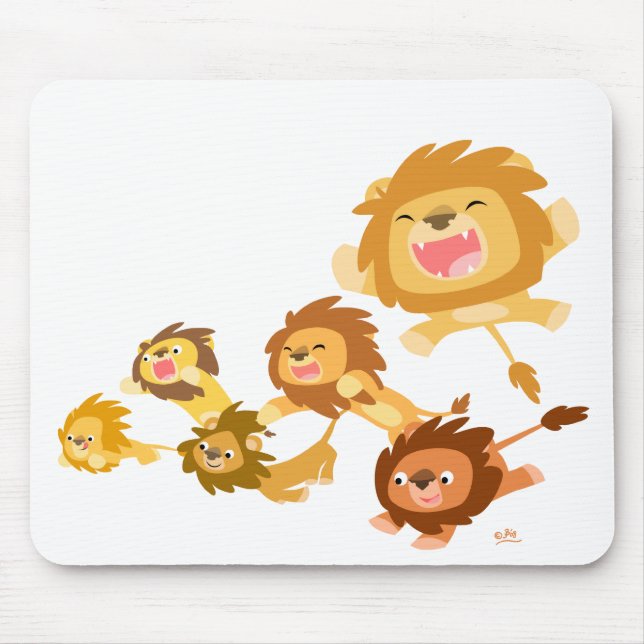 Cute Tecknad Lejon apparParad Mousepad Musmatta (Framsidan)
