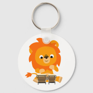 Cute Tecknad Lejon Betala Bongos-Nyckelring Nyckelring
