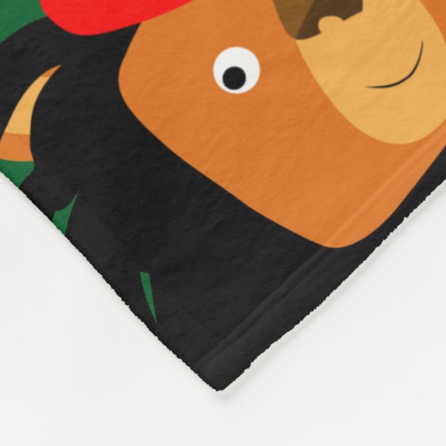 Cute Tecknad Lejon för Zion Fleecefilt (Hörn)