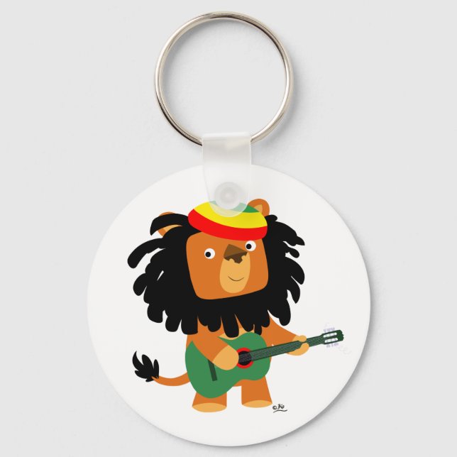Cute Tecknad Lejon för Zion Keychain Nyckelring (Framsida)