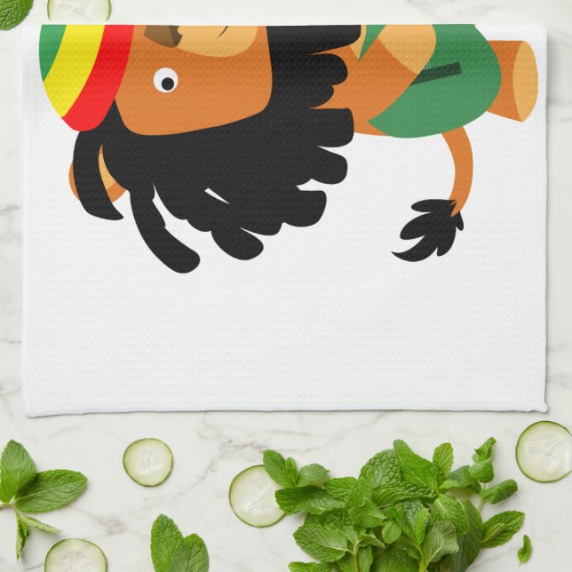 Cute Tecknad Lejon för Zion Kitchen Towel Kökshandduk (Vikta)