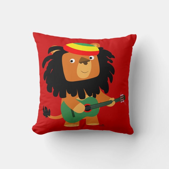 Cute Tecknad Lejon för Zion Pillow Kudde (Framsida)