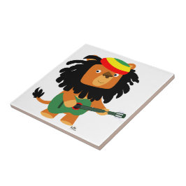 Cute Tecknad Lejon för Zion Tile Kakelplatta