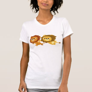 Cute Tecknad Lejon i en snabb Kvinnor T-Shirt