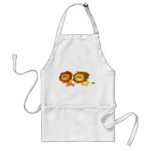 Cute Tecknad Lejon i ett snabbt Apron