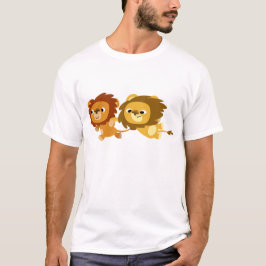 Cute Tecknad Lejon i ett snabbt barn T-Shirt
