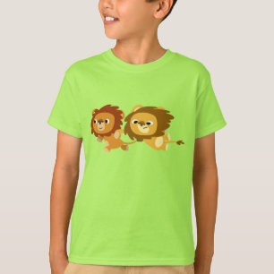 Cute Tecknad Lejon i ett snabbt Kids T-Shirt