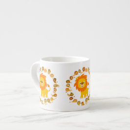 Cute Tecknad Lejon Mandala Espresso Mugg Espressomugg