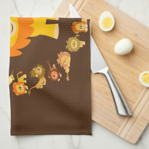Cute Tecknad Lejon Mandala Kitchen Towel Kökshandduk