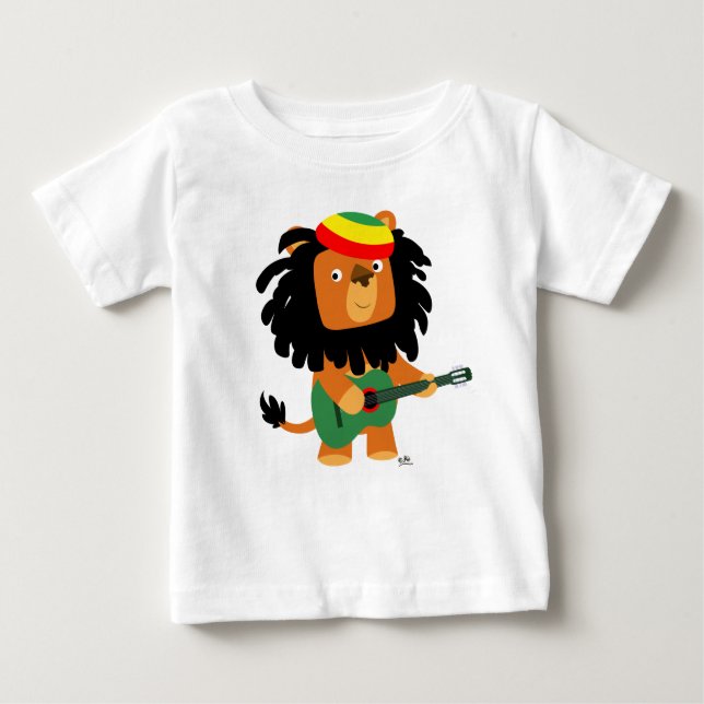 Cute Tecknad Lejon om Zion Baby T-shirt (Framsida)