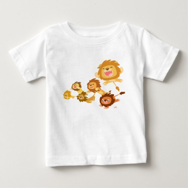 Cute Tecknad Lejon Parad Baby T-shirt (Framsida)
