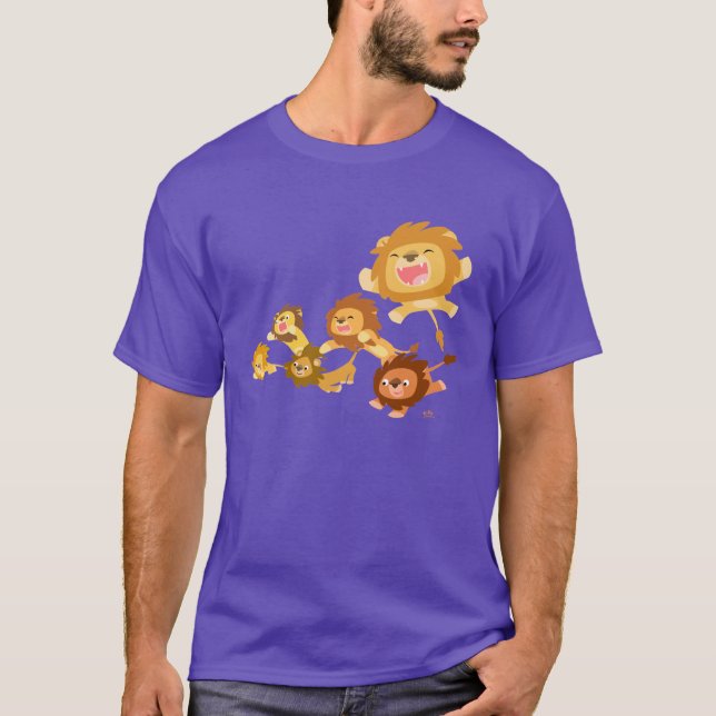 Cute Tecknad Lejon Parad T-shirt (Framsida)