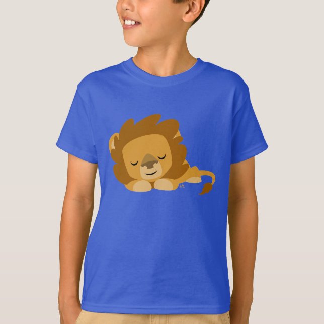 Cute Tecknad Lejona barn T- Shirt Tröja (Framsida)
