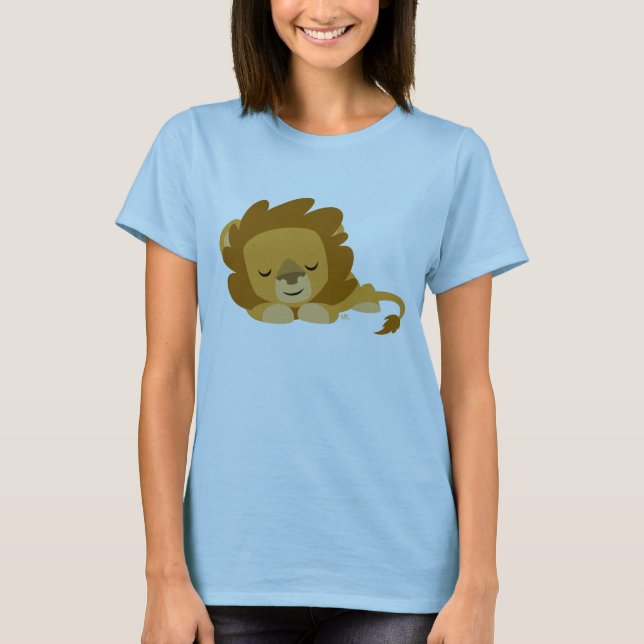 Cute Tecknad Lejona kvinnor T-Shirt (Framsida)