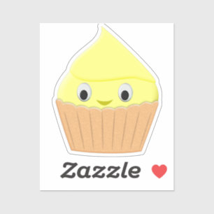 Cute Tecknad Lemon Cupcoa Klistermärken