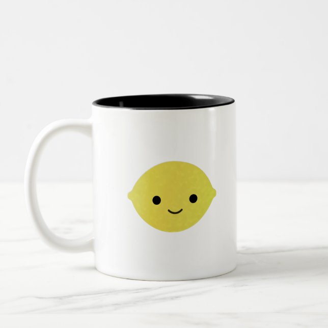 Cute Tecknad Lemon Två-Tonad Mugg (Vänster)