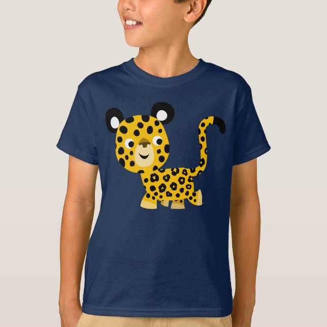 Cute Tecknad leopard Children T-Shirt (Framsida)