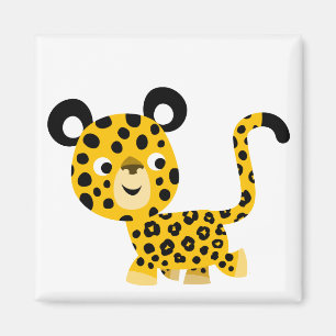 Cute Tecknad leopard Magnet