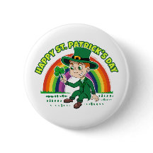 Cute tecknad leprechaun med schack och regnbåge