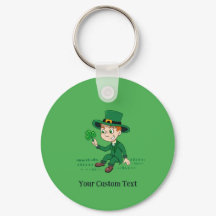Cute tecknad leprechaun med schack och regnbåge