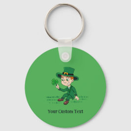 Cute tecknad leprechaun med schack och regnbåge nyckelring