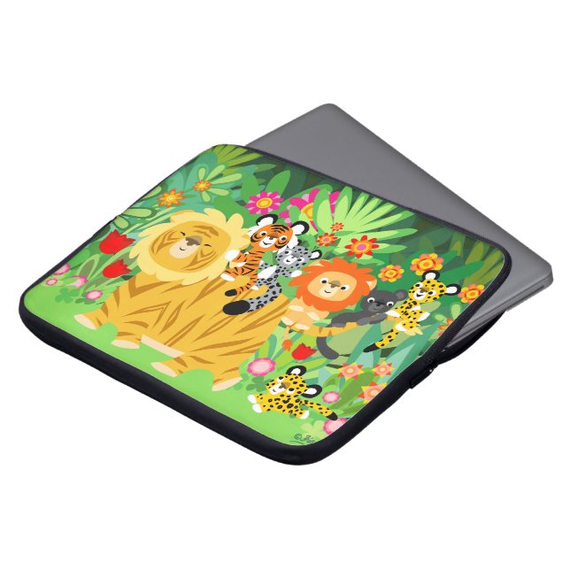 Cute Tecknad Liger och Vänner Laptop sleeve (Framsida topp)