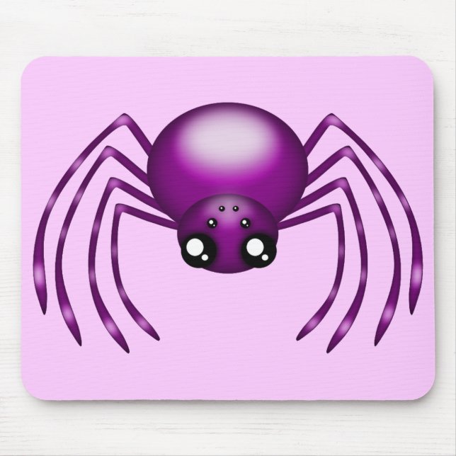 Cute Tecknad Lila Spider Mousemats Musmatta (Framsidan)