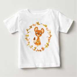 Cute Tecknad Lionesses Mandala Baby T-Shirt